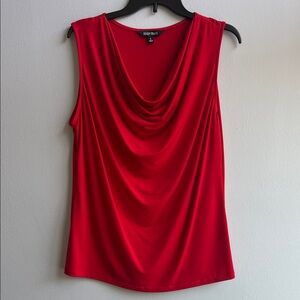 Ellen Tracy Bold Red Cowl Neck Tank Top